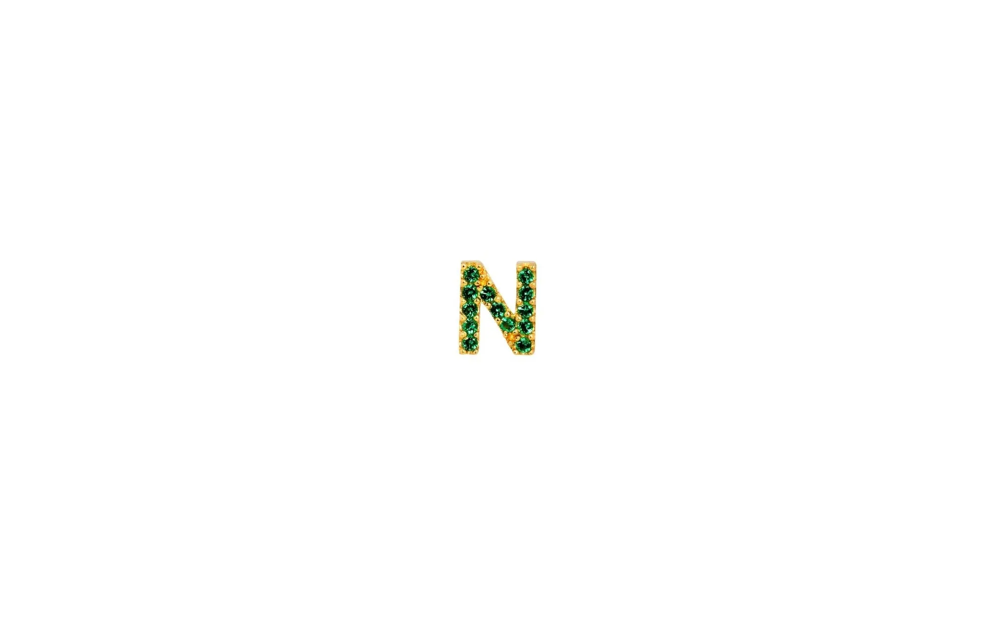 IX N 22K Gold Plated Stud w. Zirconia