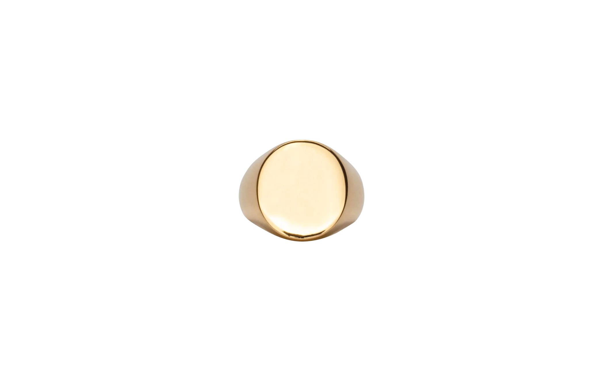 IX Oval Signet Gold Plated Ring