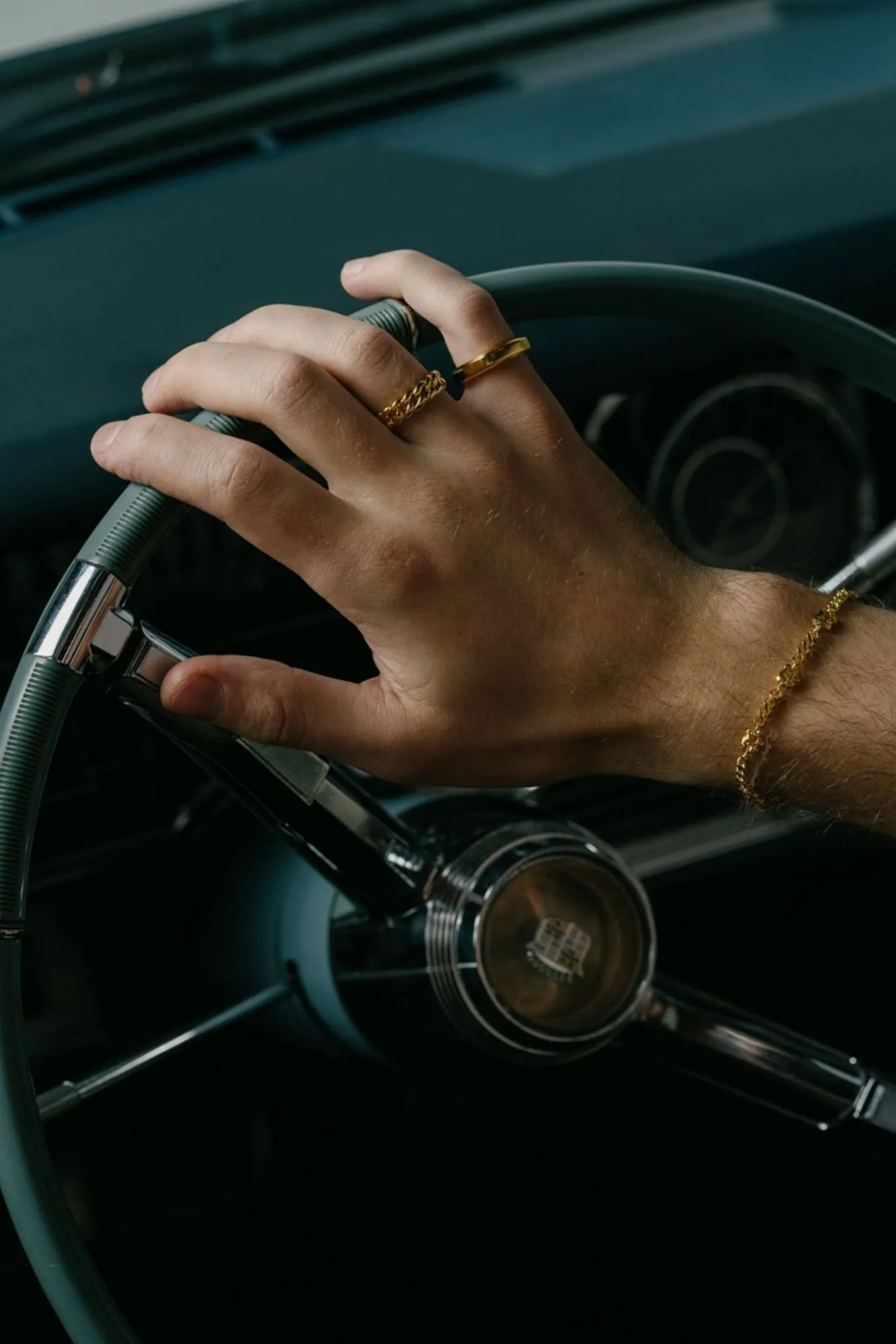 IX Rock Curb Gold Plated Bracelet