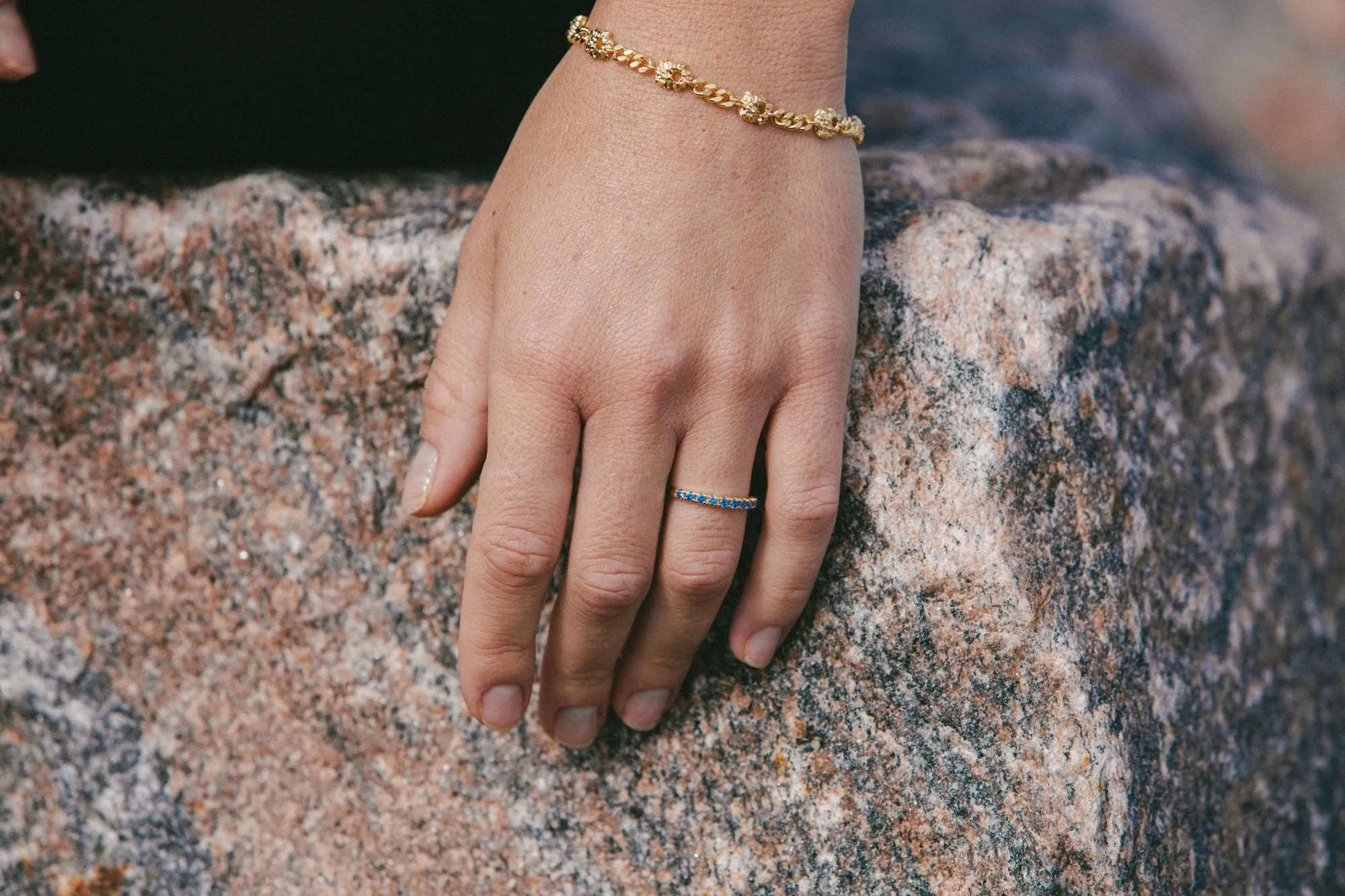 IX Rock Curb Gold Plated Bracelet