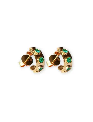 Jabbar 18K Gold Earrings w. Emeralds
