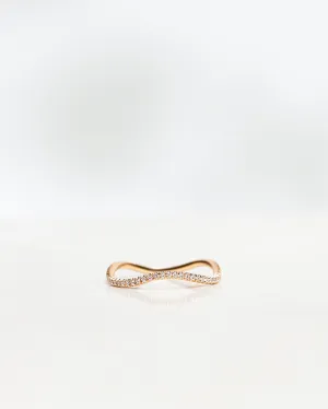 Jade Wave 18K Gold, Whitegold or Rosegold Ring w. Diamonds