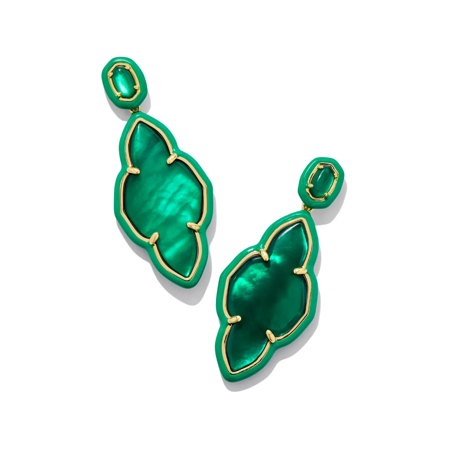 Kendra Scott Gold Abbie Gold Enamel Frame Statement Earrings