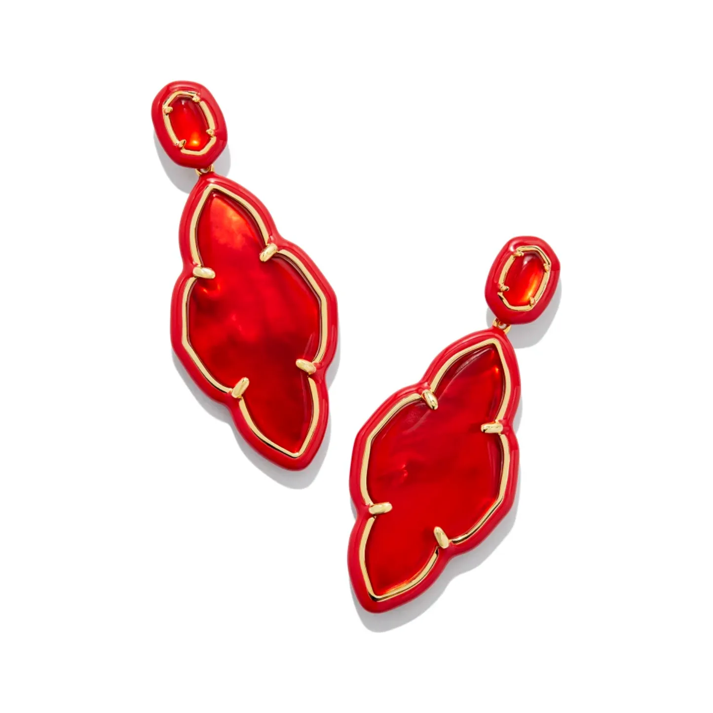 Kendra Scott Gold Abbie Gold Enamel Frame Statement Earrings