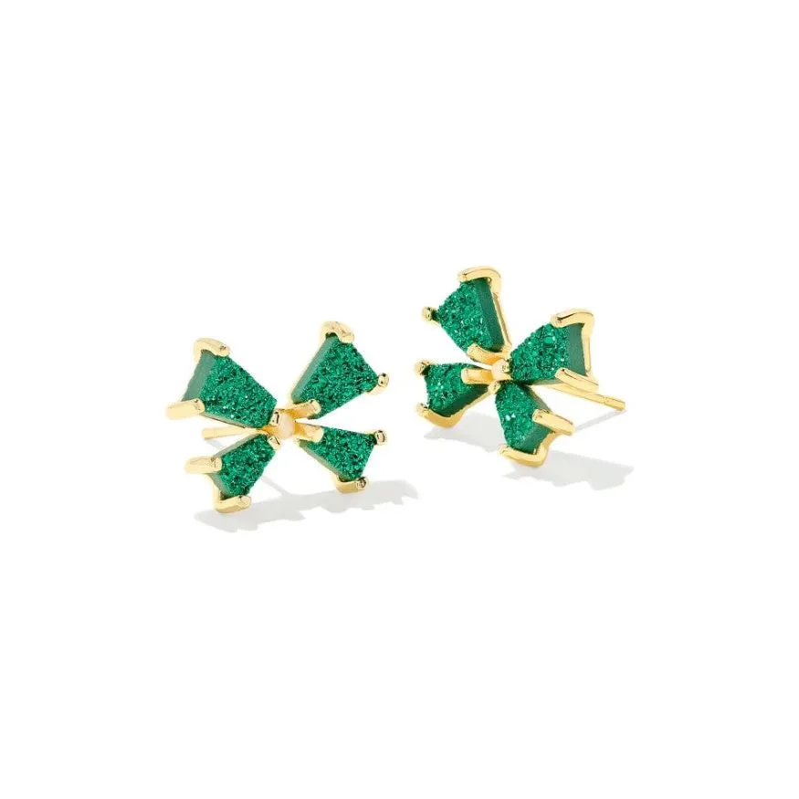 Kendra Scott Gold Blair Bow Drusy Stud Earrings