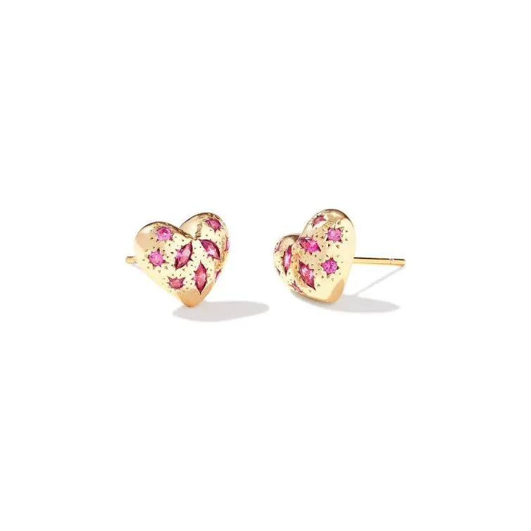 Kendra Scott Gold Holland Heart Stud Earrings