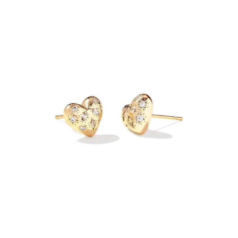 Kendra Scott Gold Holland Heart Stud Earrings