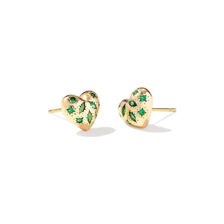 Kendra Scott Gold Holland Heart Stud Earrings