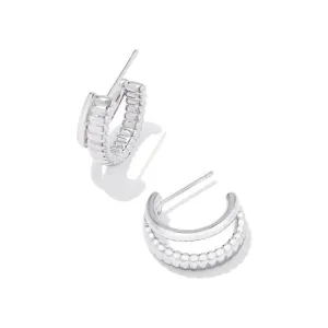 Kendra Scott Layne Silver Huggie Earrings