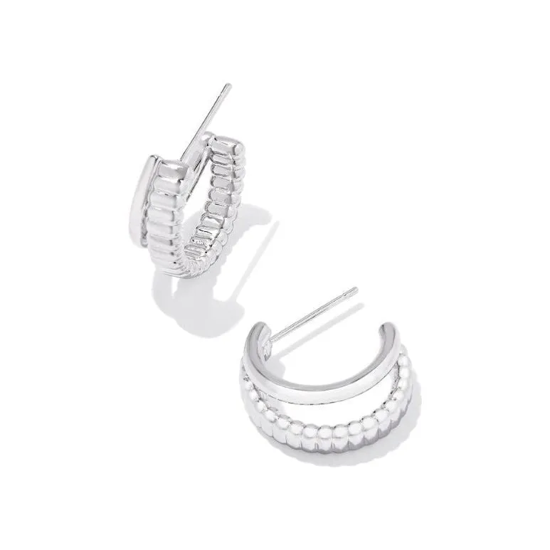 Kendra Scott Layne Silver Huggie Earrings