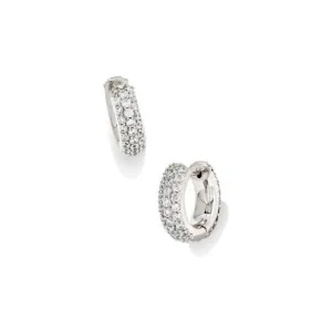 Kendra Scott Mikki Pave Huggie Earrings in White Crystal