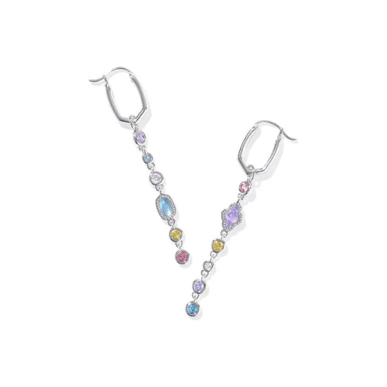 Kendra Scott Silver Mini Elisa Abbie Convertible Huggie Earrings in Multi Mix
