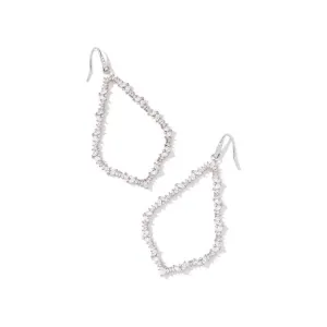Kendra Scott Sophee Open Frame Earrings in White Crystal