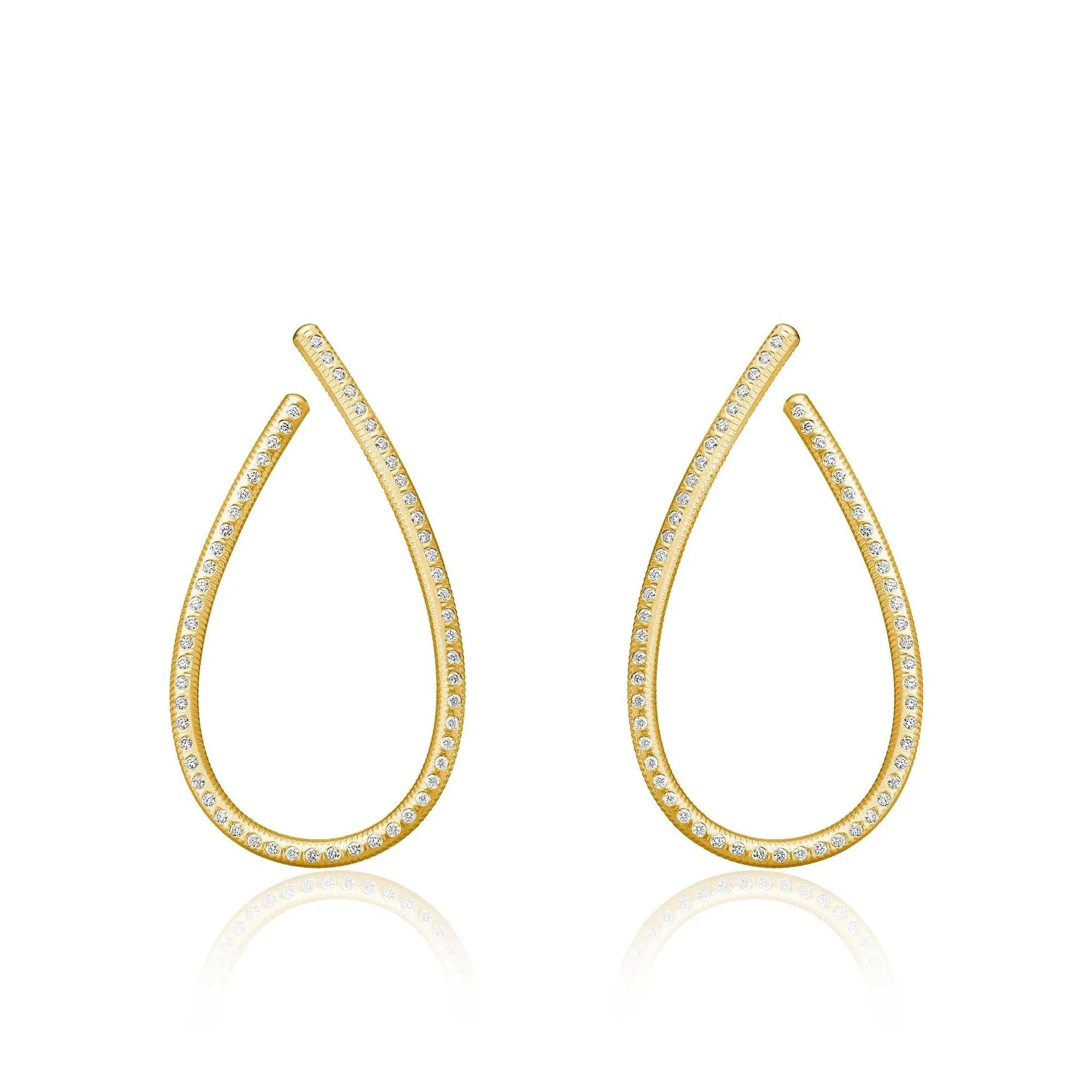 Kharisma Galaxy Large 18K Gold Earrings w. Diamond
