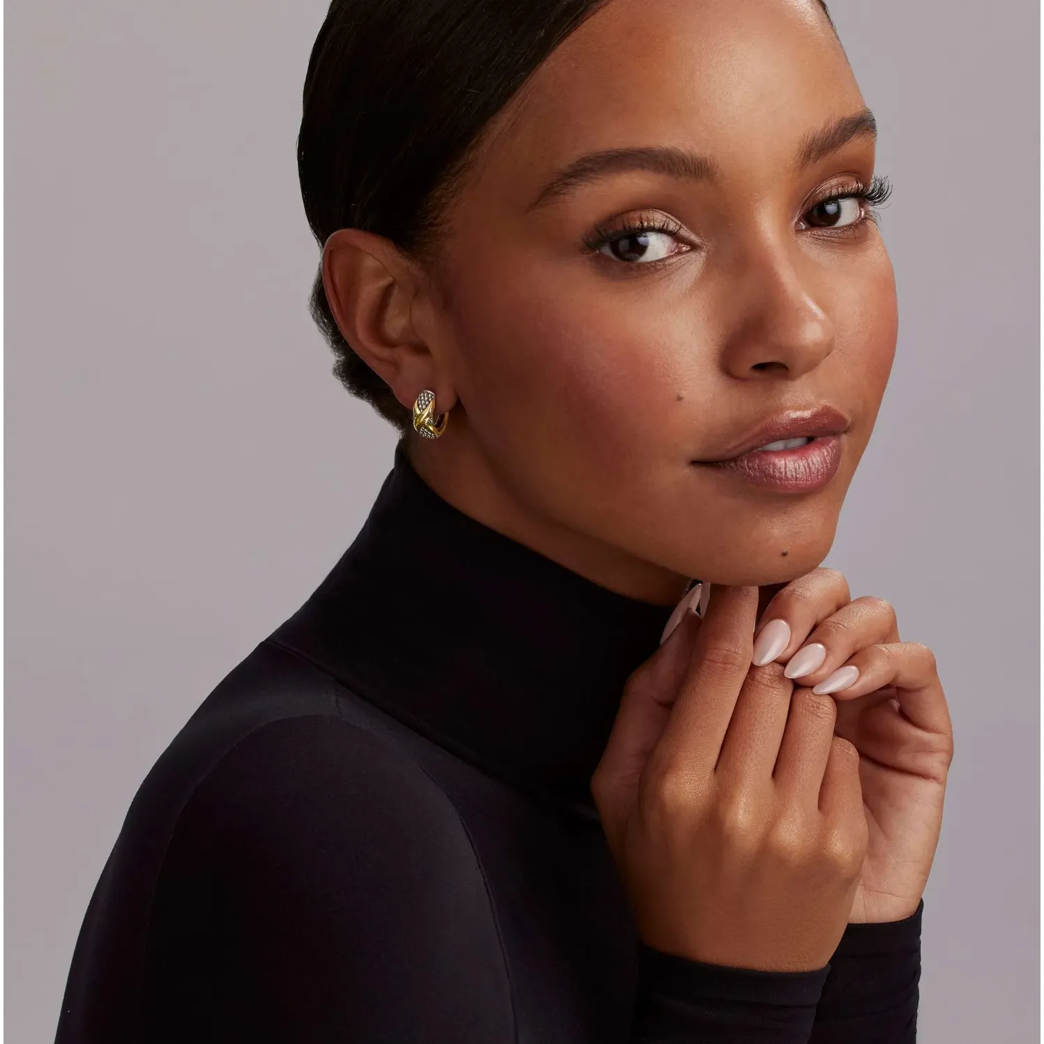 Lagos 18K & Sterling Silver Embrace X Station Huggie Earrings