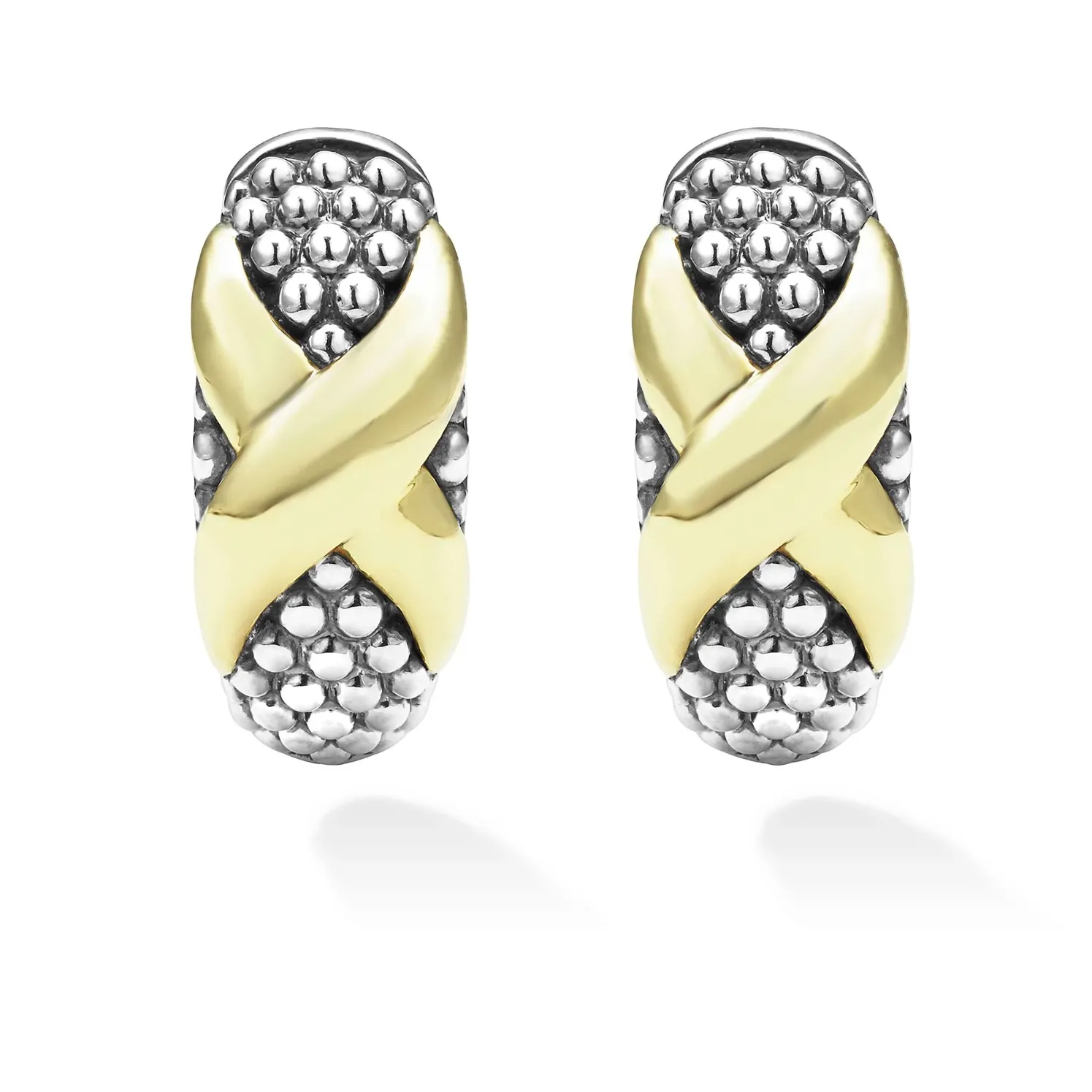 Lagos 18K & Sterling Silver Embrace X Station Huggie Earrings