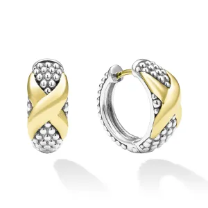 Lagos 18K & Sterling Silver Embrace X Station Huggie Earrings