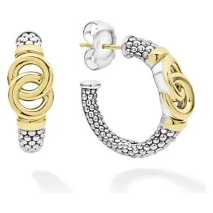 Lagos 18K & Sterling Silver Interlocking Hoop Earrings