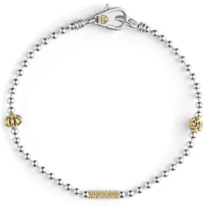 Lagos 18K and Sterling Silver Caviar Icon Ball Chain  Bracelet