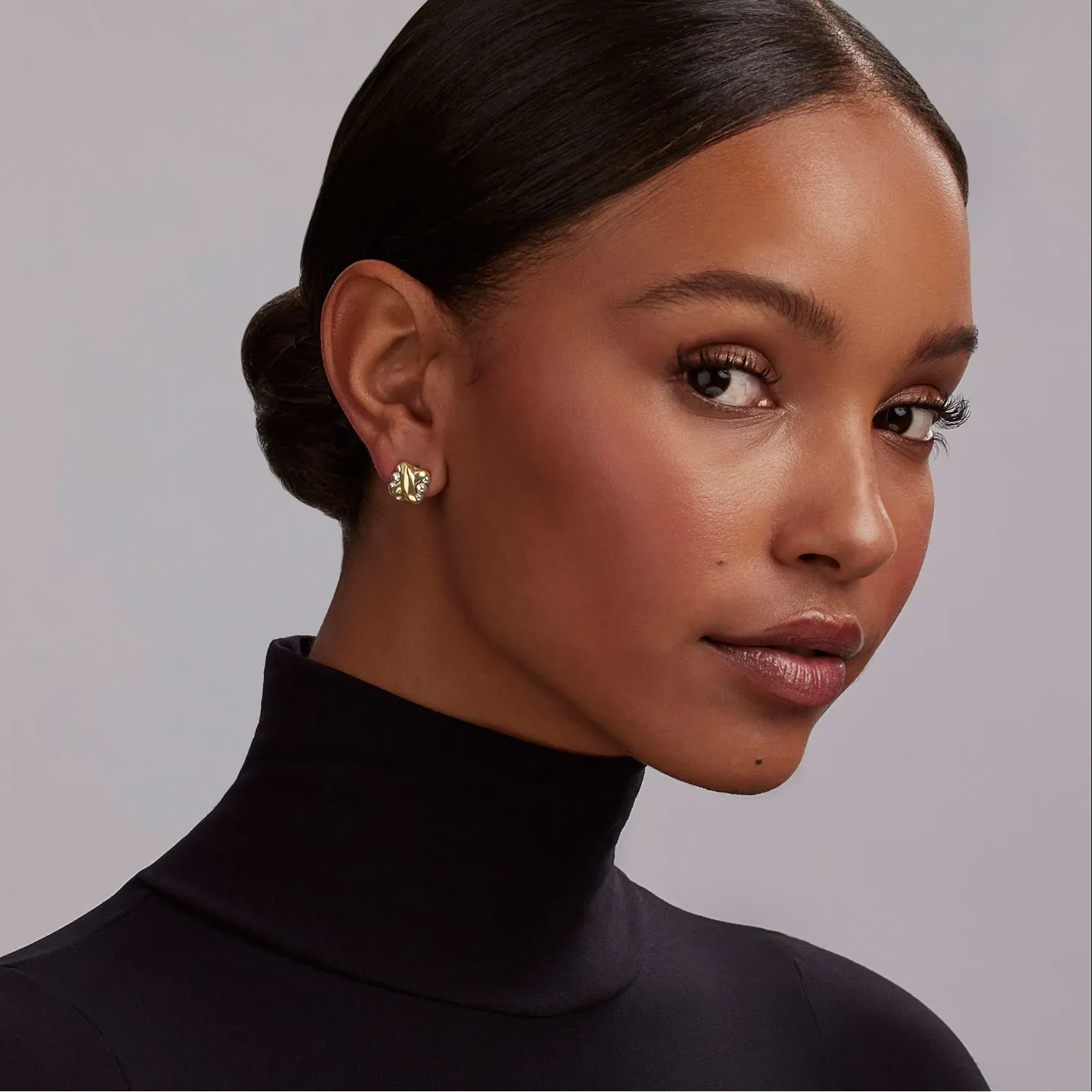Lagos 18K and Sterling Silver Embrace X Station Omega Earrings