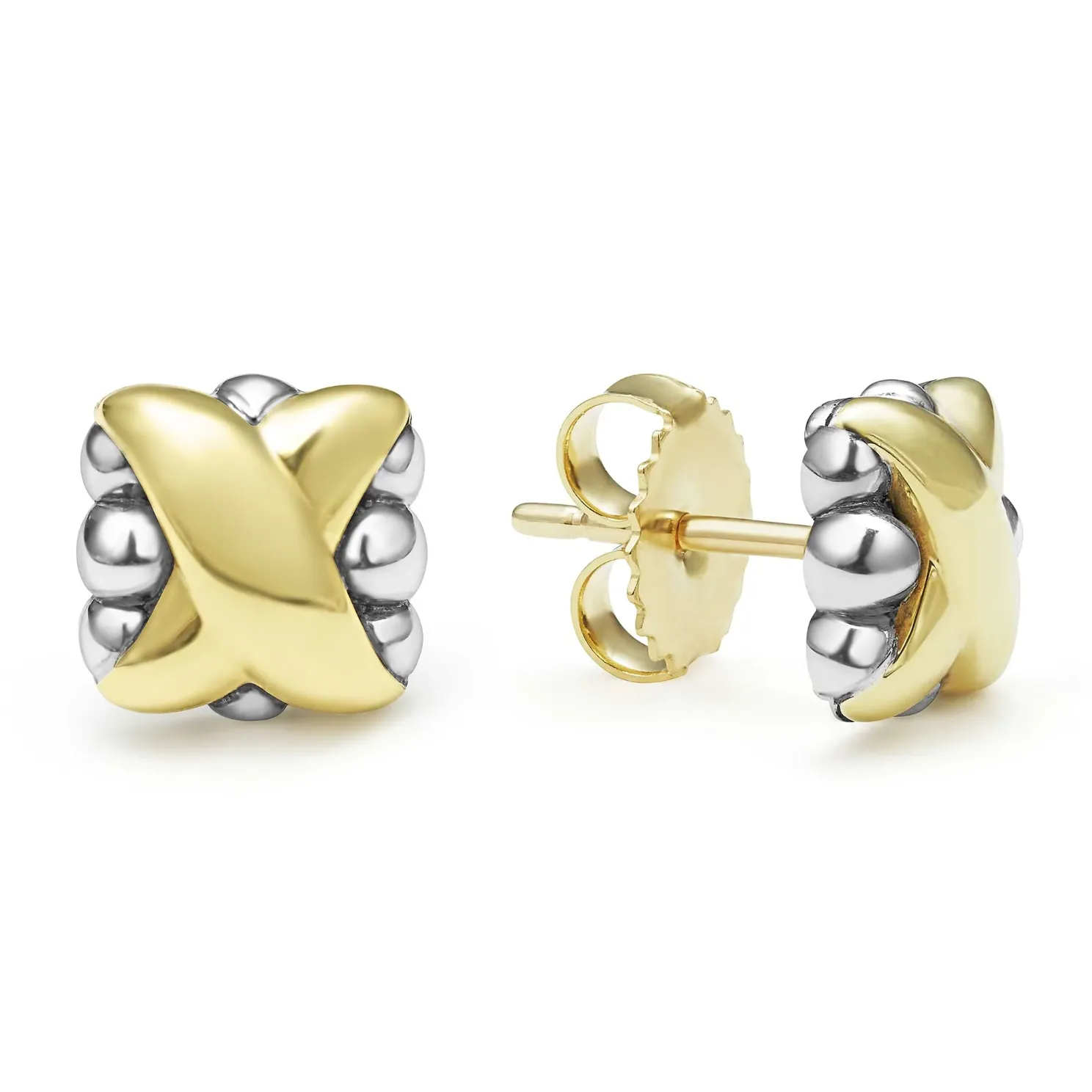 Lagos 18K and Sterling Silver Embrace X Stud Earrings