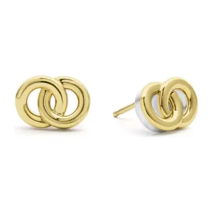 Lagos 18K and Sterling Silver Interlocking Stud Earrings