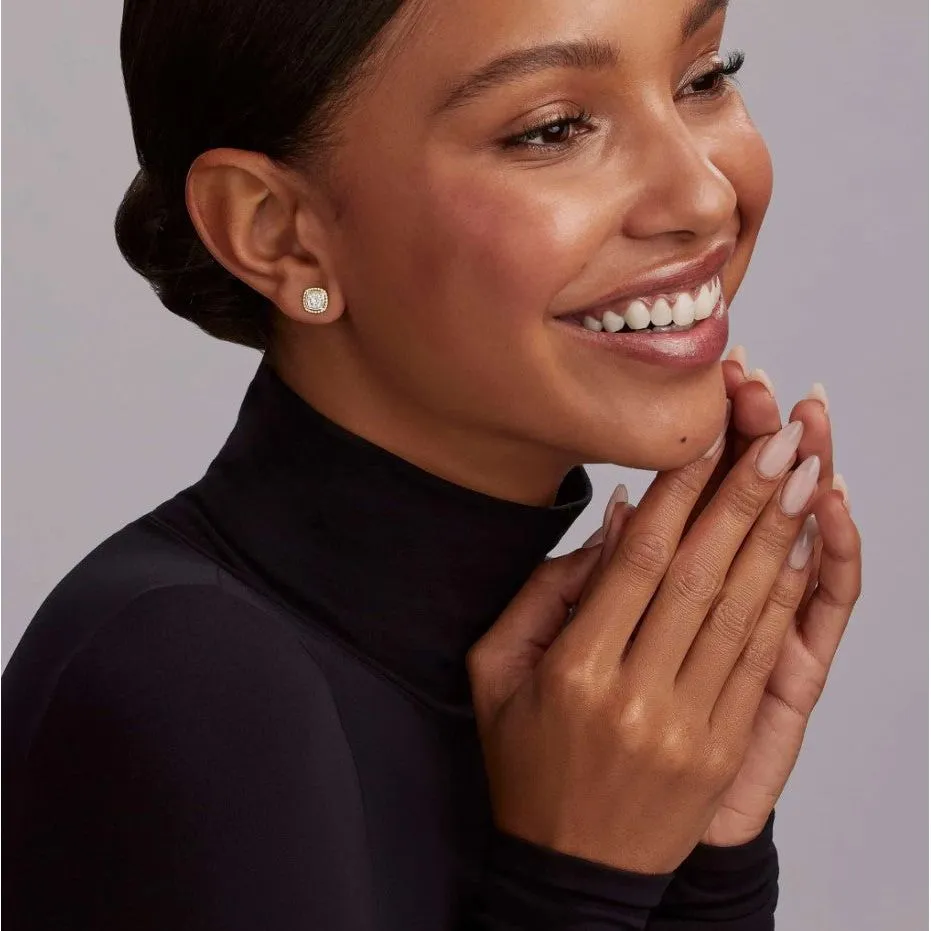 Lagos 18K and Sterling Silver Rittenhouse Diamond Pavé Stud Earrings