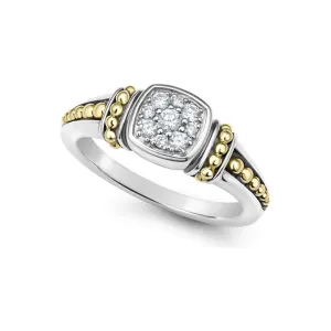 Lagos 18k and Sterling Silver Rittenhouse Pavé Diamond Ring