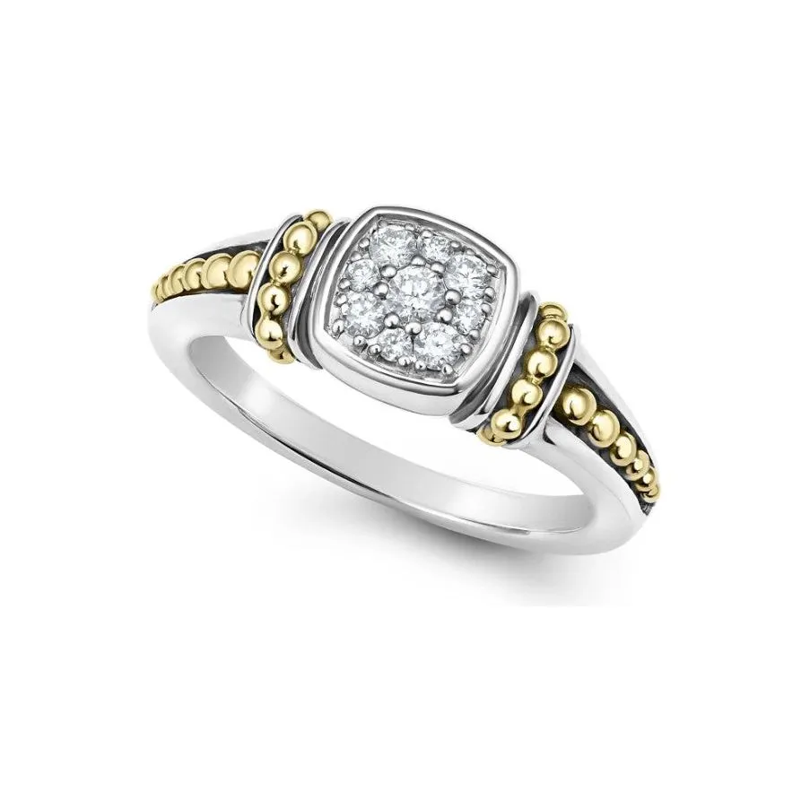 Lagos 18k and Sterling Silver Rittenhouse Pavé Diamond Ring