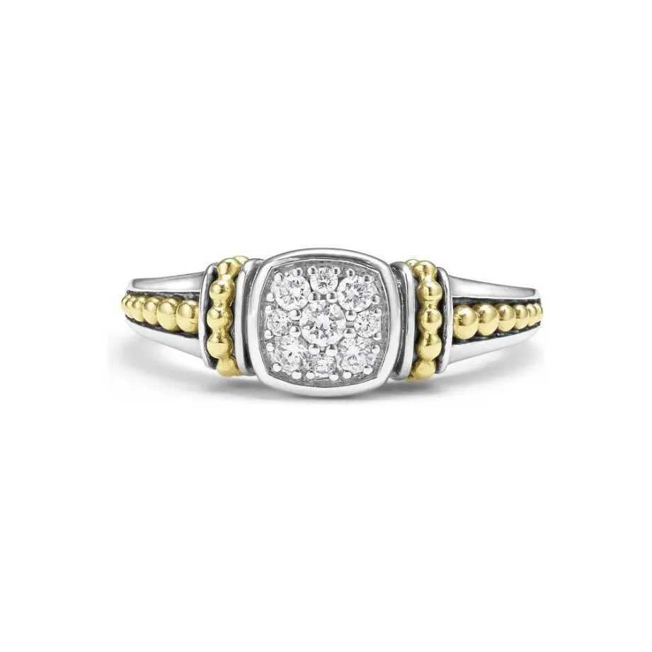 Lagos 18k and Sterling Silver Rittenhouse Pavé Diamond Ring