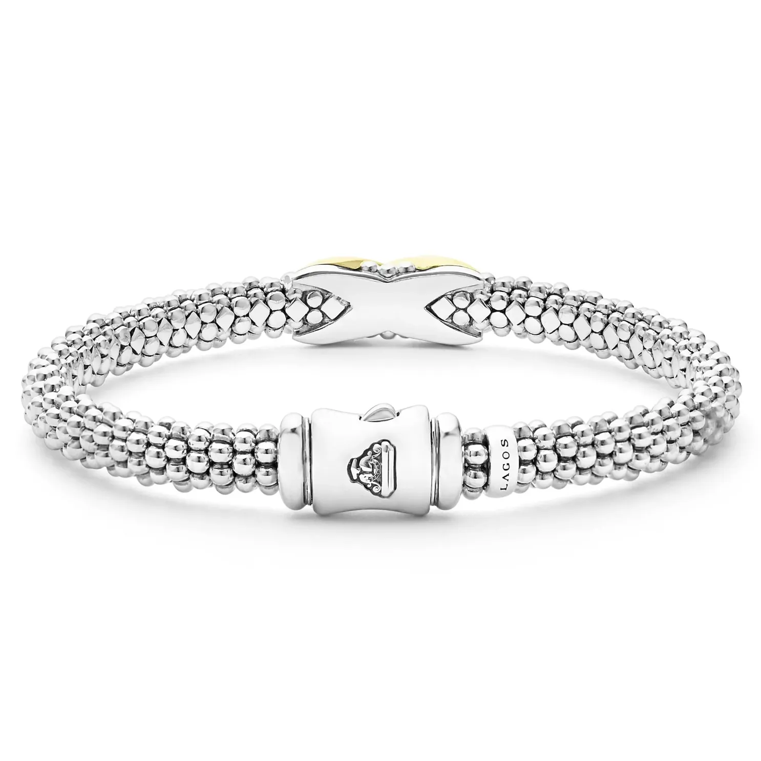 Lagos 18k Gold & Sterling Silver Embrace X Station Bracelet
