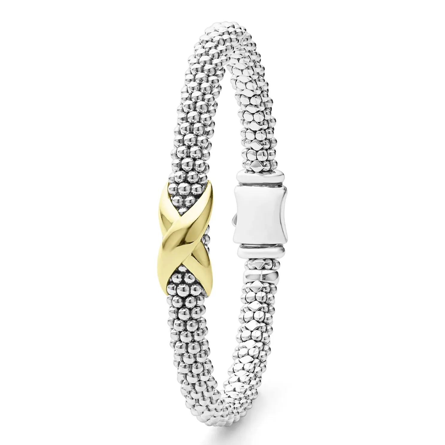 Lagos 18k Gold & Sterling Silver Embrace X Station Bracelet
