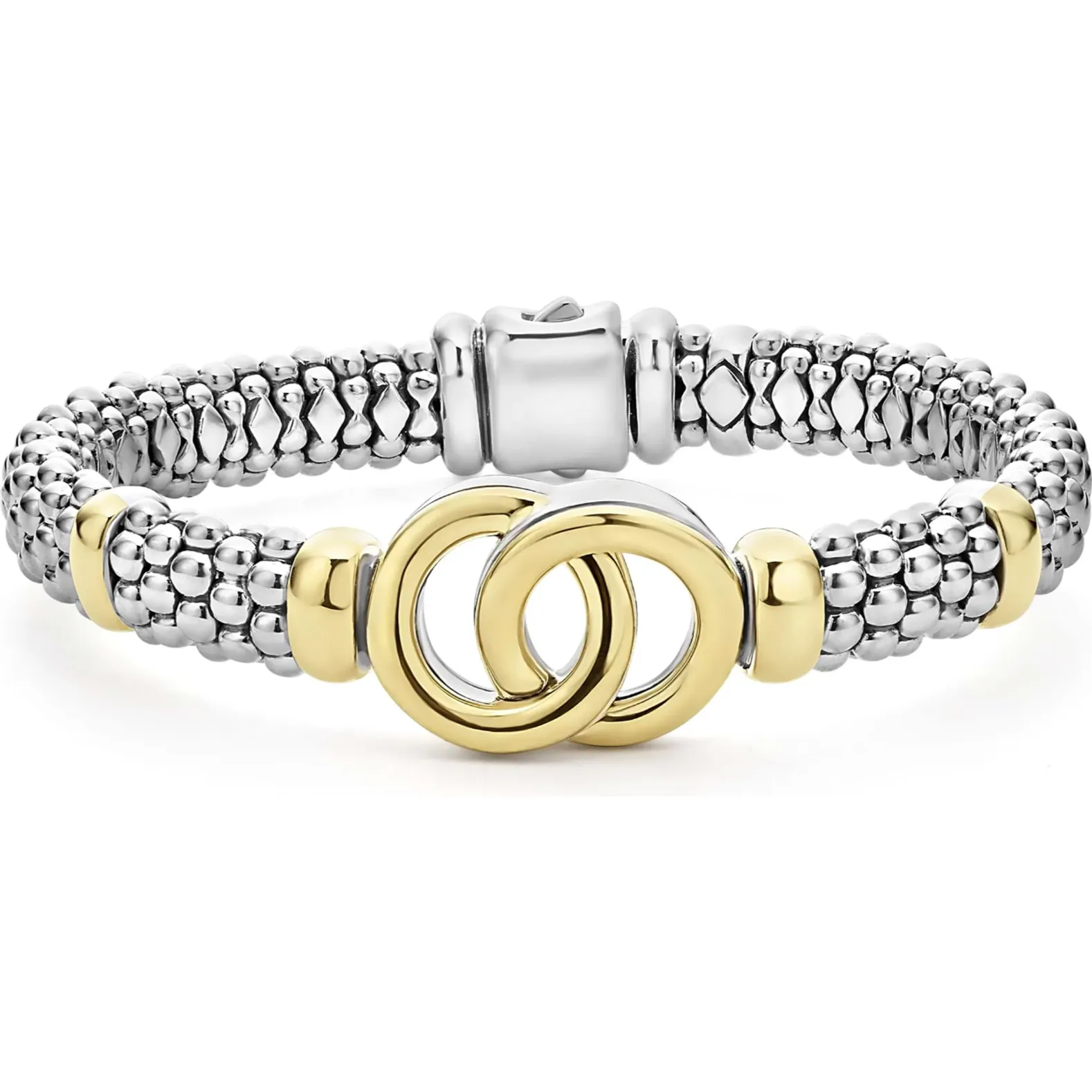 Lagos 18k Gold & Sterling Silver Interlocking Bracelet