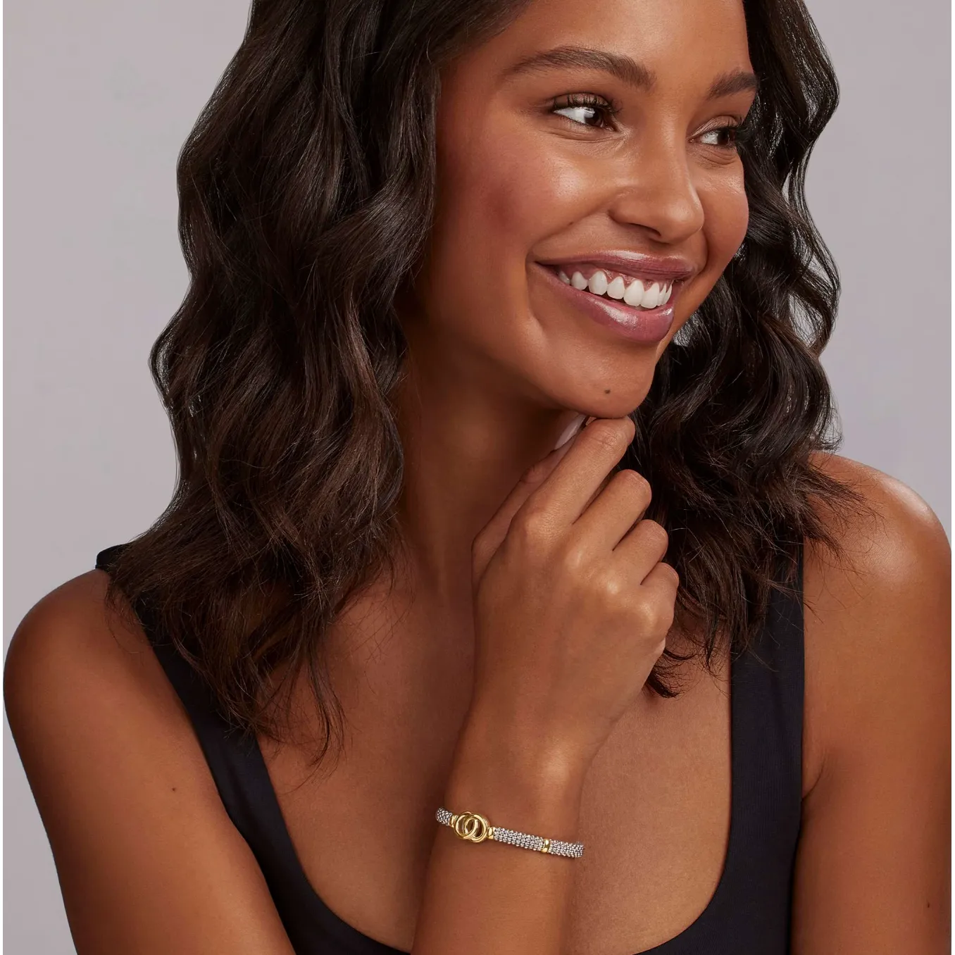 Lagos 18k Gold & Sterling Silver Interlocking Bracelet