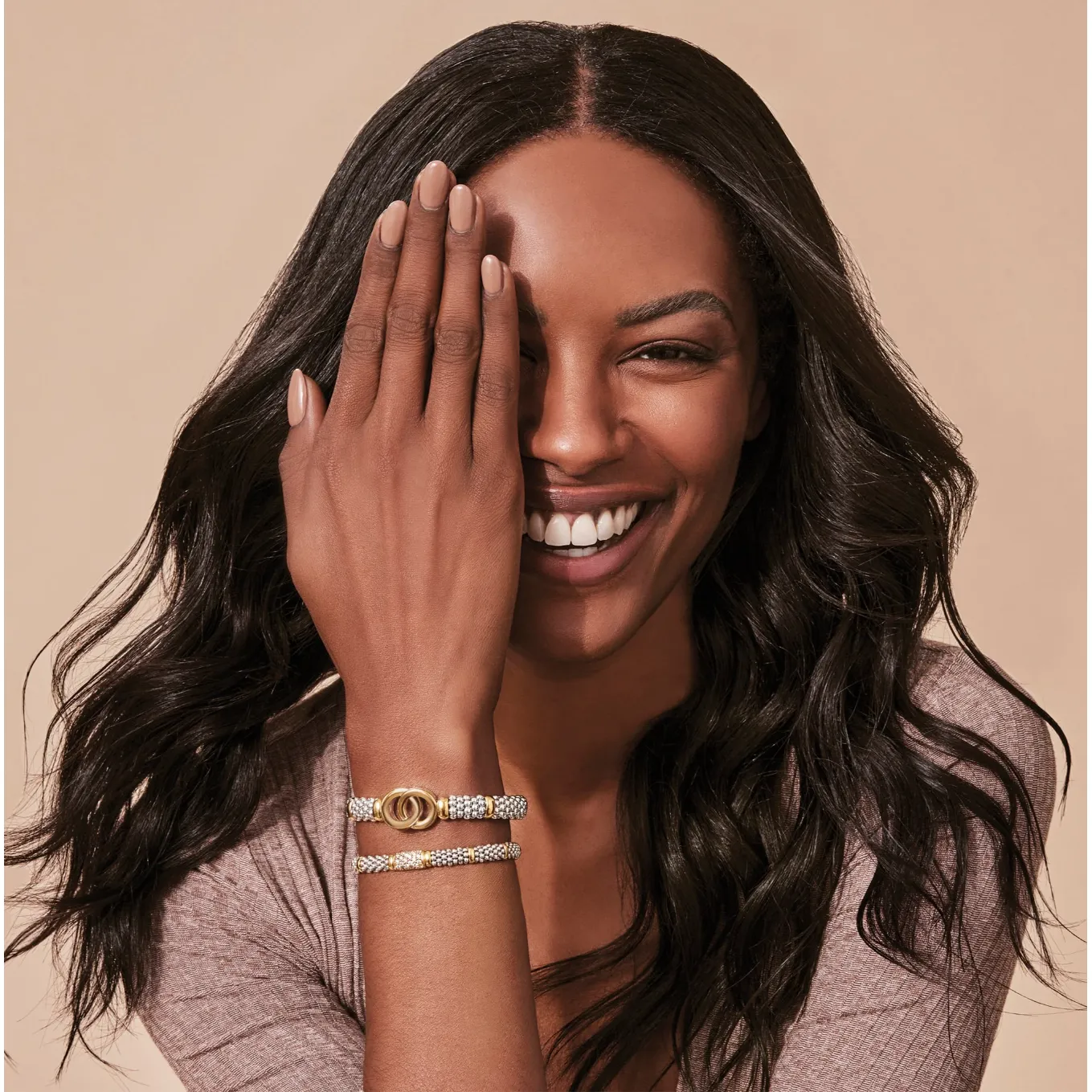 Lagos 18k Gold & Sterling Silver Interlocking Bracelet