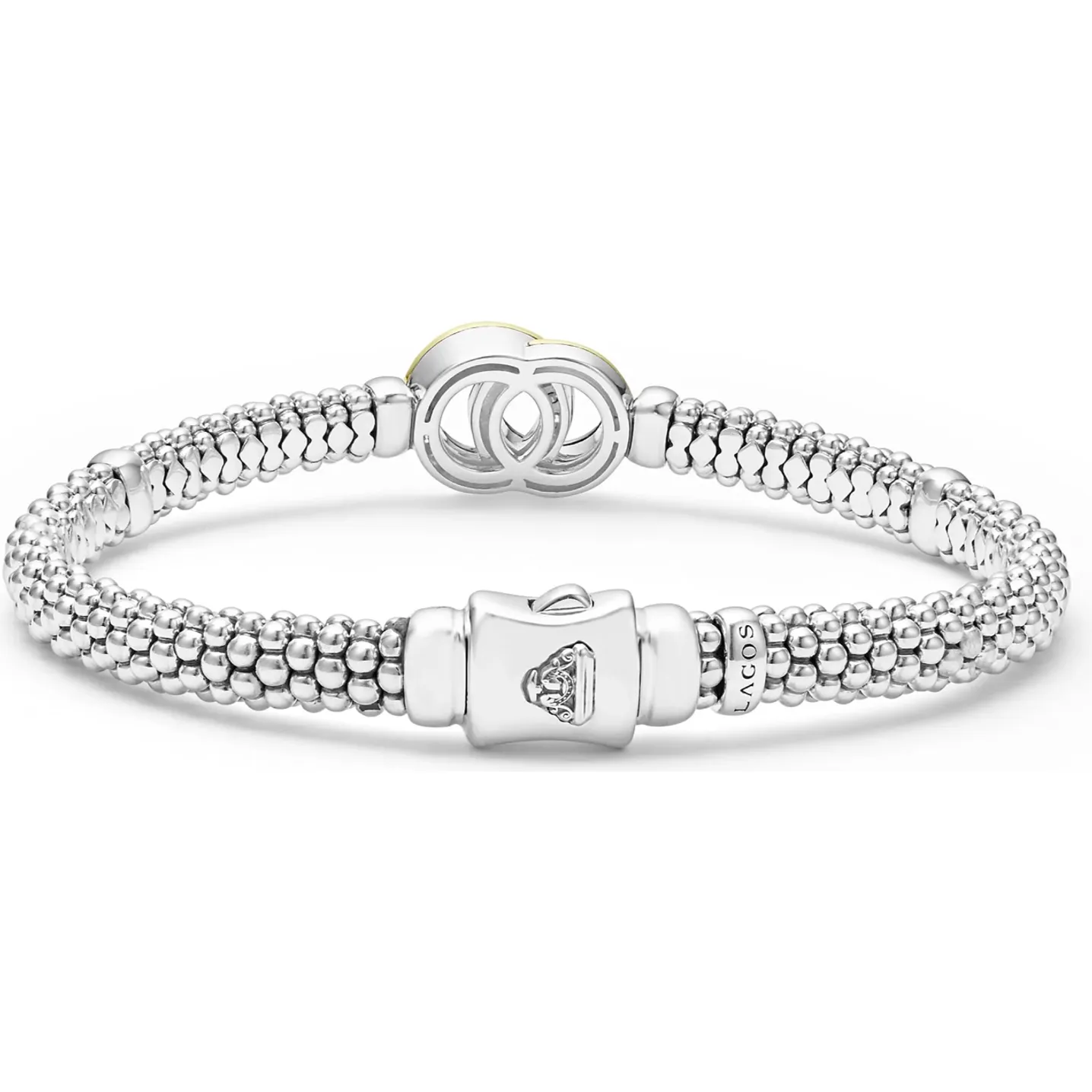 Lagos 18k Gold & Sterling Silver Interlocking Diamond Bracelet