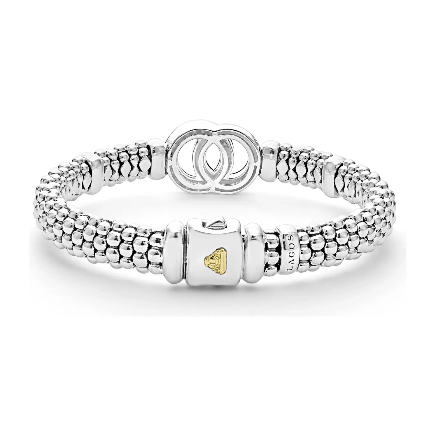 Lagos 18k Gold & Sterling Silver Interlocking Diamond Bracelet