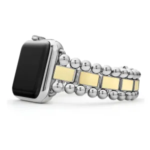 Lagos Stainless Steel and 18K Yellow Gold Smart Caviar Watch Bracelet 38mm