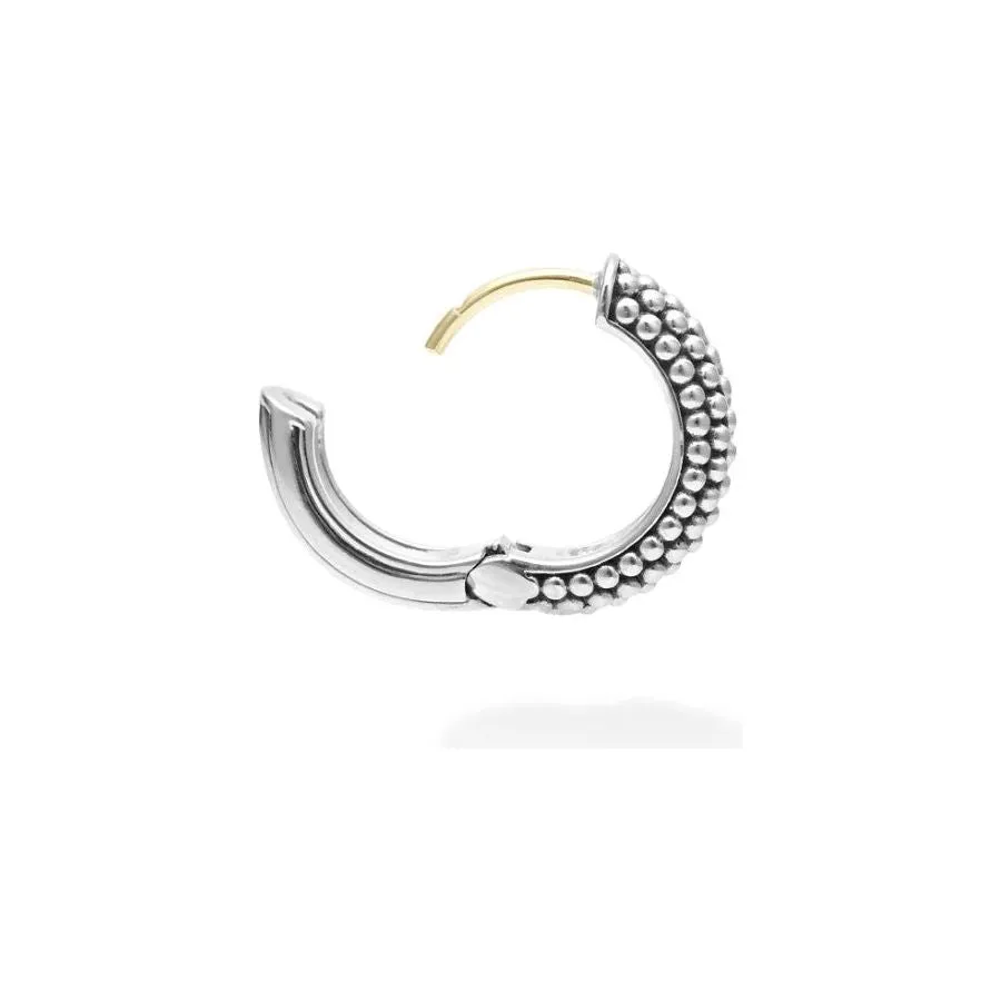 Lagos Sterling Silver Caviar Signature 15mm Hoop Earrings