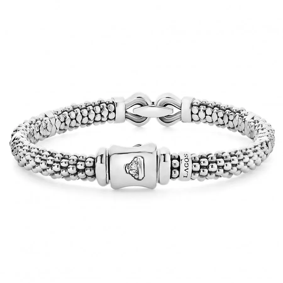 Lagos Sterling Silver Caviar Signature Derby 6mm Bracelet