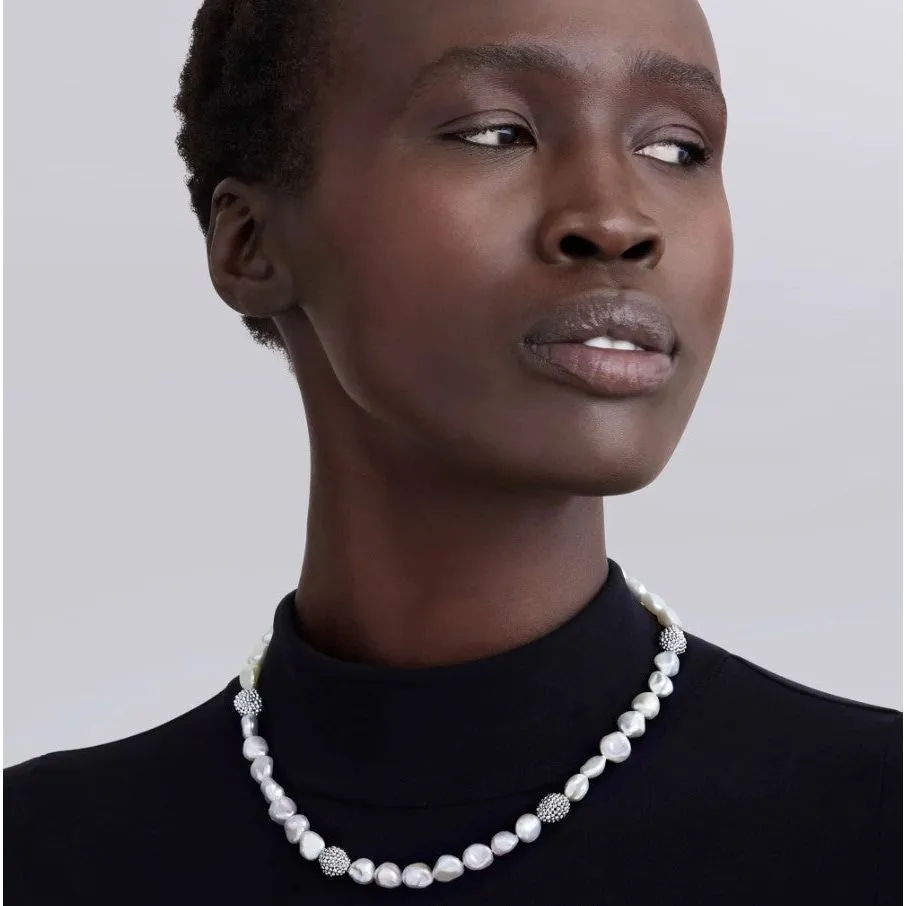 Lagos Sterling Silver Fleur Keishi Pearl Strand Necklace, 18"