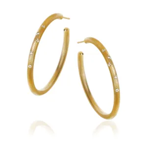 Large Esme 18K Gold Hoops w. Diamonds