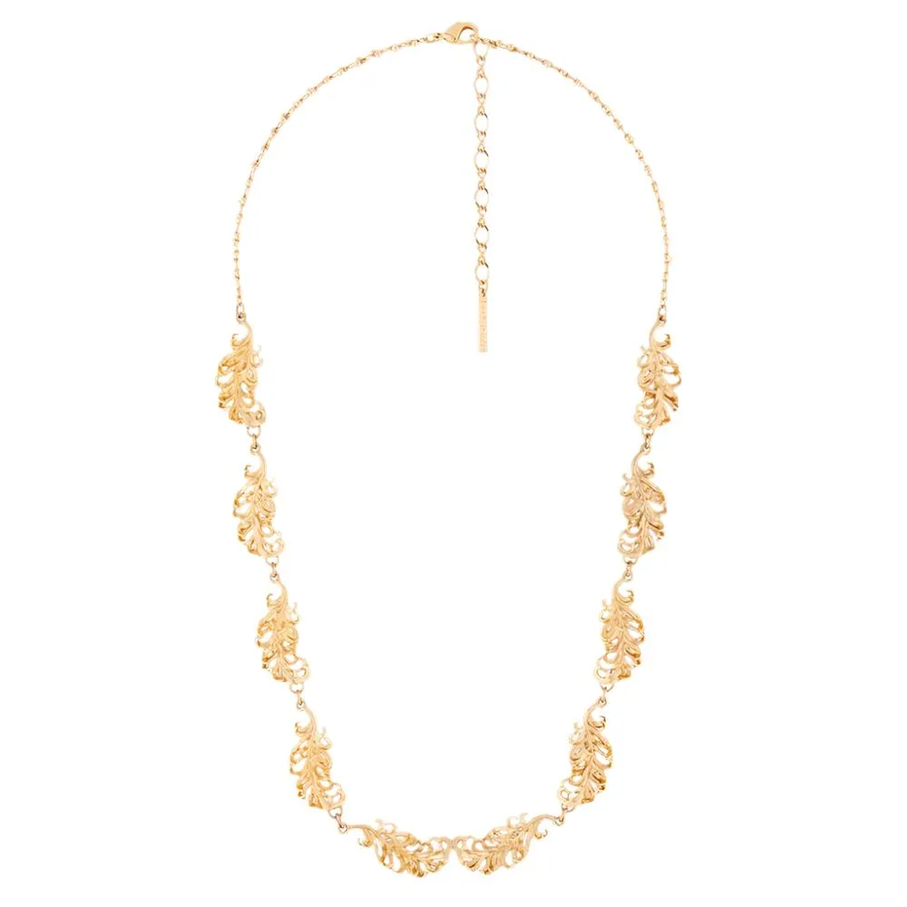 Les Nereides Golden Feather Swan Necklace