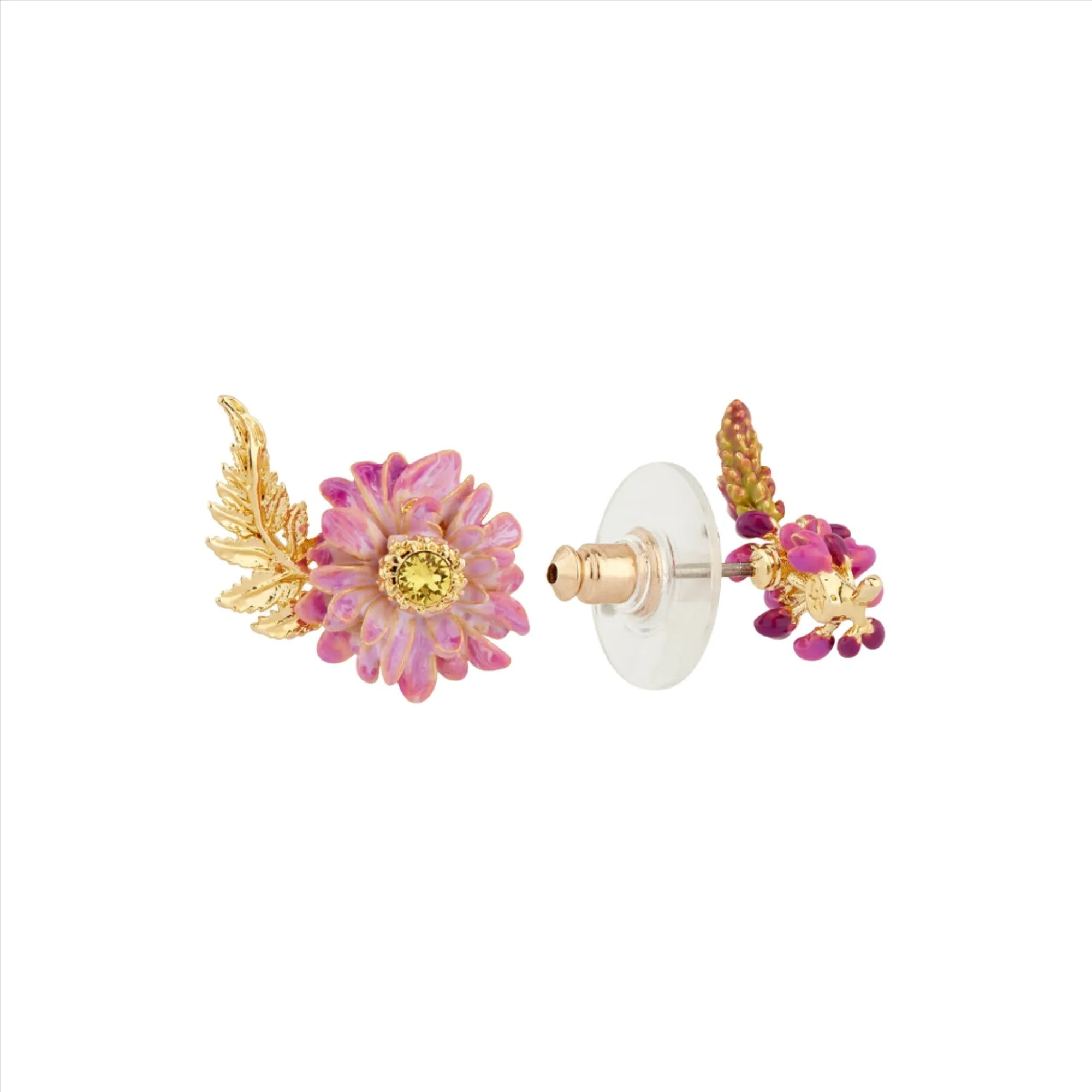 Les Nereides Multicolored Gold-plated brass earrings