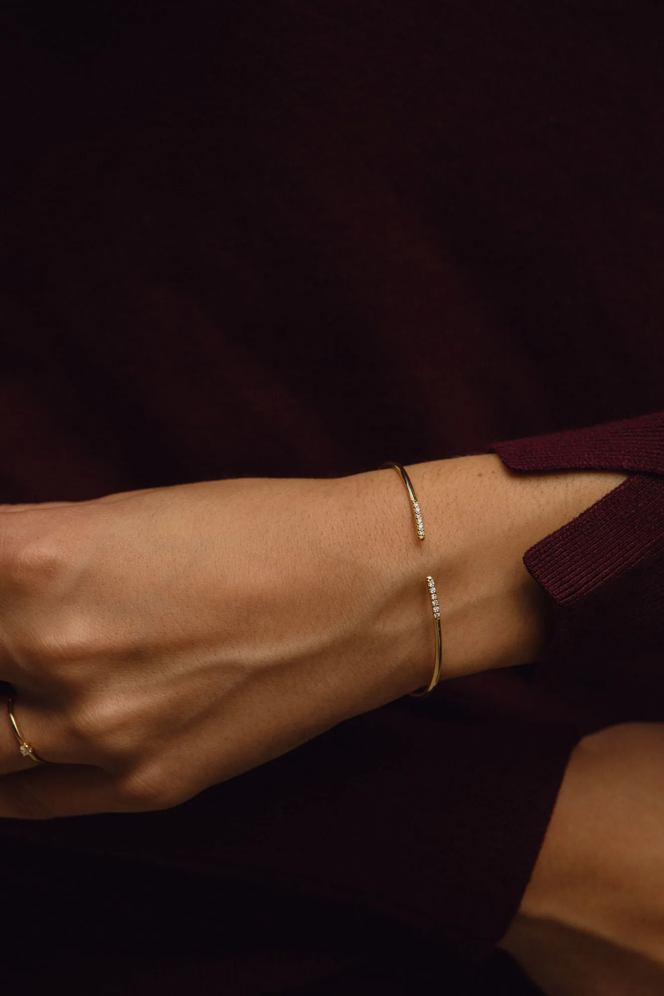 Line 18K Gold Bracelet w. Lab-Grown Diamonds