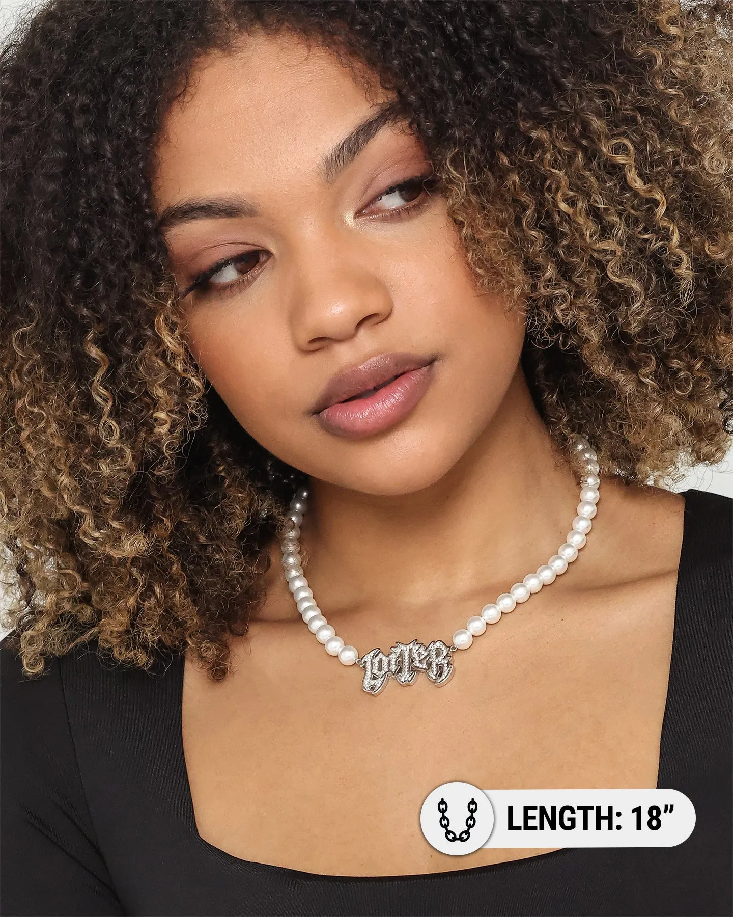 Loiter Pearl Choker Necklace Silver/White