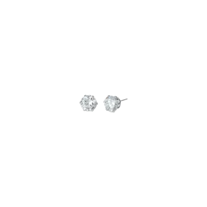 Luca Barra Gents Steel Earrings With White Crystals