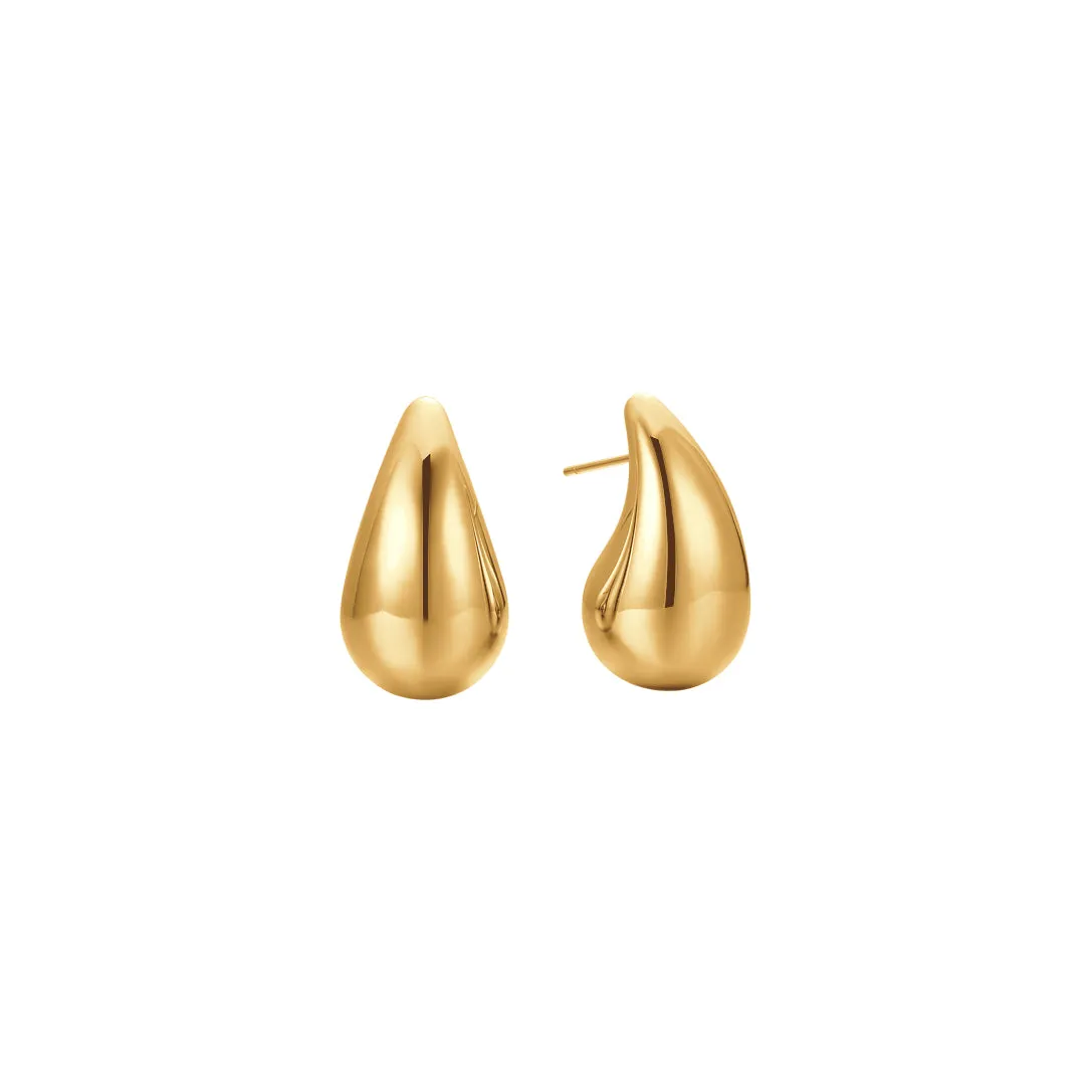 Luca Barra Ladies IP Gold Steel Earrings