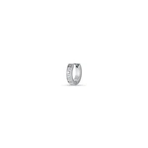 Luca Barra Ladies Single Earring In Steel With White Crystals