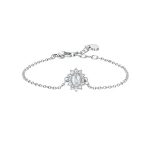 Luca Barra Ladies Steel Bracelet with White Crystal and Zirconia